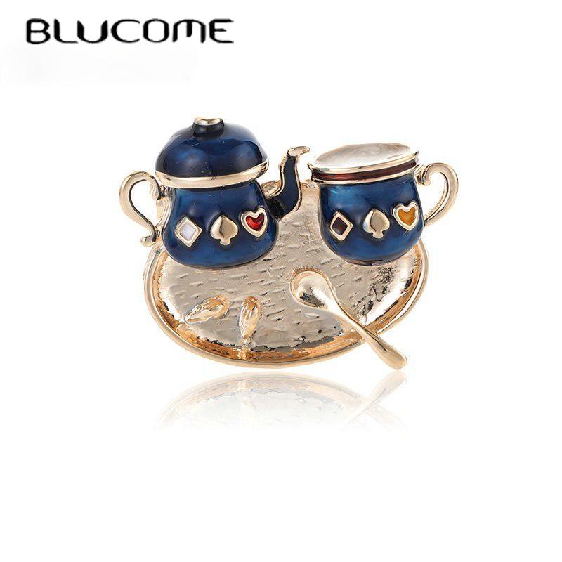 Blucome Новые изысканные броши в виде чашки кофе, эмалированные булавки для женщин и мужчин, украшения для рабочего бара, аксессуары, сплав, корсаж, украшения для пальто