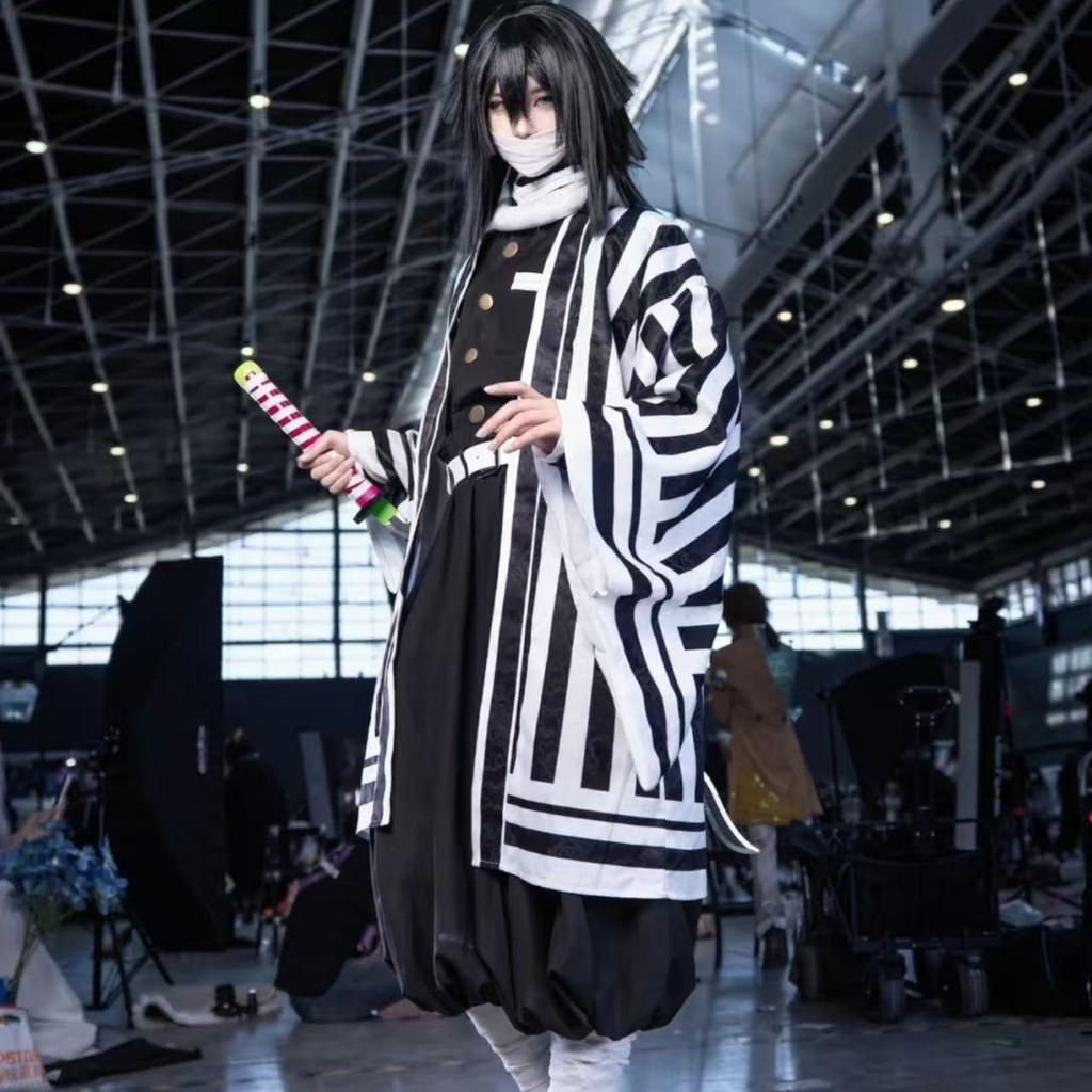 Аниме Demon Slayer Kimetsu No Yaiba Iguro Obanai Haori кимоно косплей костюм парик змея реквизит белый костюм на Хэллоуин