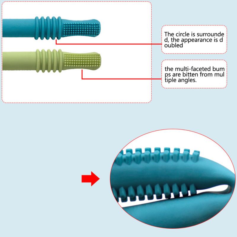 Детский прорезыватель Безопасный силиконовый жевательный соломка Игрушка Разноцветный детский молярный стик Игрушки для прорезывания зубов для младенца