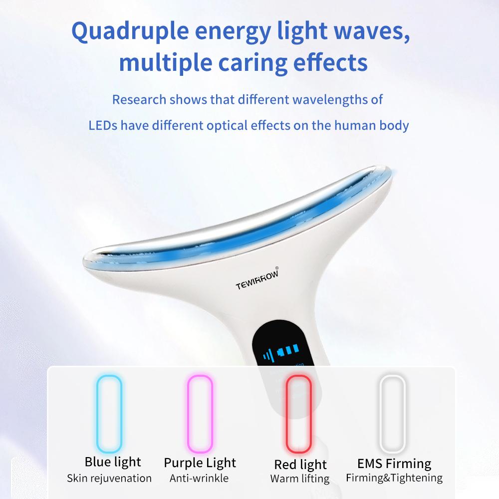 TEWIRROW Массажер для лифтинга шеи и лица Smart Sensing Skin Антивозрастное устройство для лица и шеи с 3 режимами массажа для подтяжки кожи Перезаряжаемый