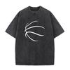 Fashion Washed T Shirt Basketball Printed T-shirts Cool Loose Personality Plus Size Round Neck Bleach T Shirt Men