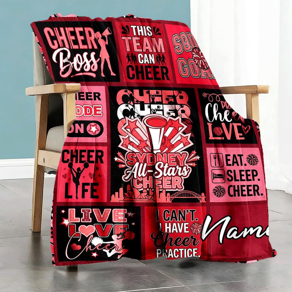 Cheerleading Theme Home Customize Your Name Customize Your Name Blankets Comfortable Soft Lightweight Allseason Multipurpose Customize Your Name