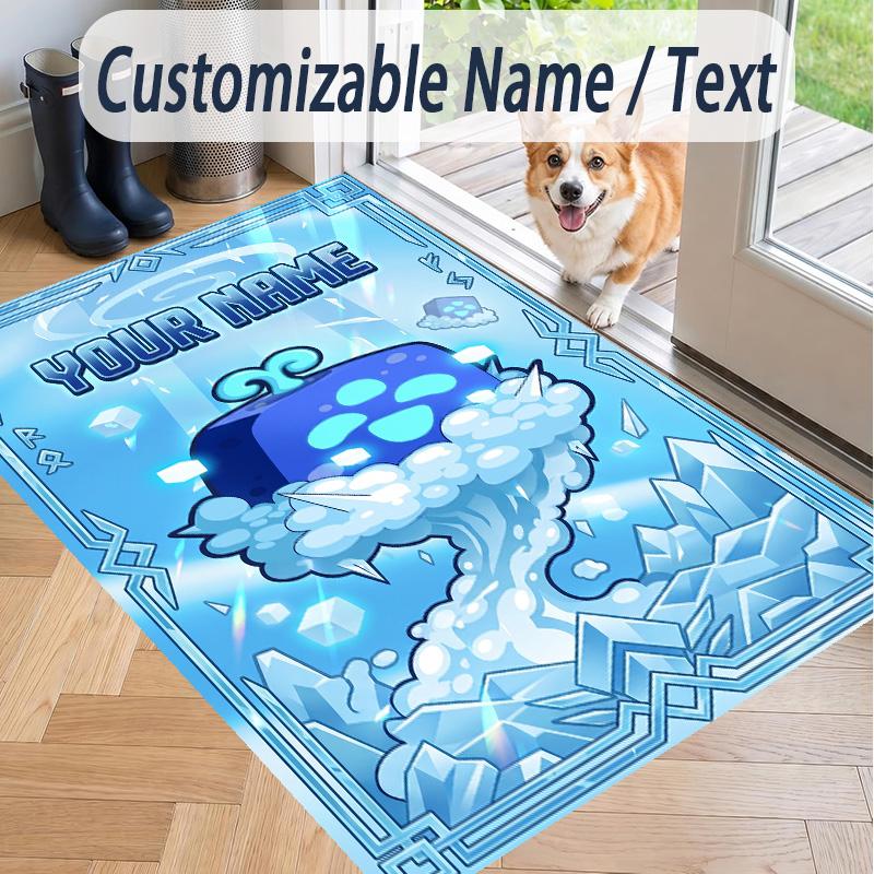 Custom Text Blox Fruits Pattern Floor Rug Soft Indoor Carpet Mat Living Room Bedroom