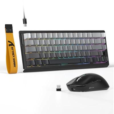 Игровая клавиатура и мышь ATTACK SHARK Rapid Trigger, проводные, 8 кГц, с регулировкой, компактные, PBT, RGB, совместимые с Windows и