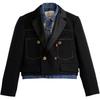 Двубортный укороченный джинсовый блейзер Sacai 0035F-0001