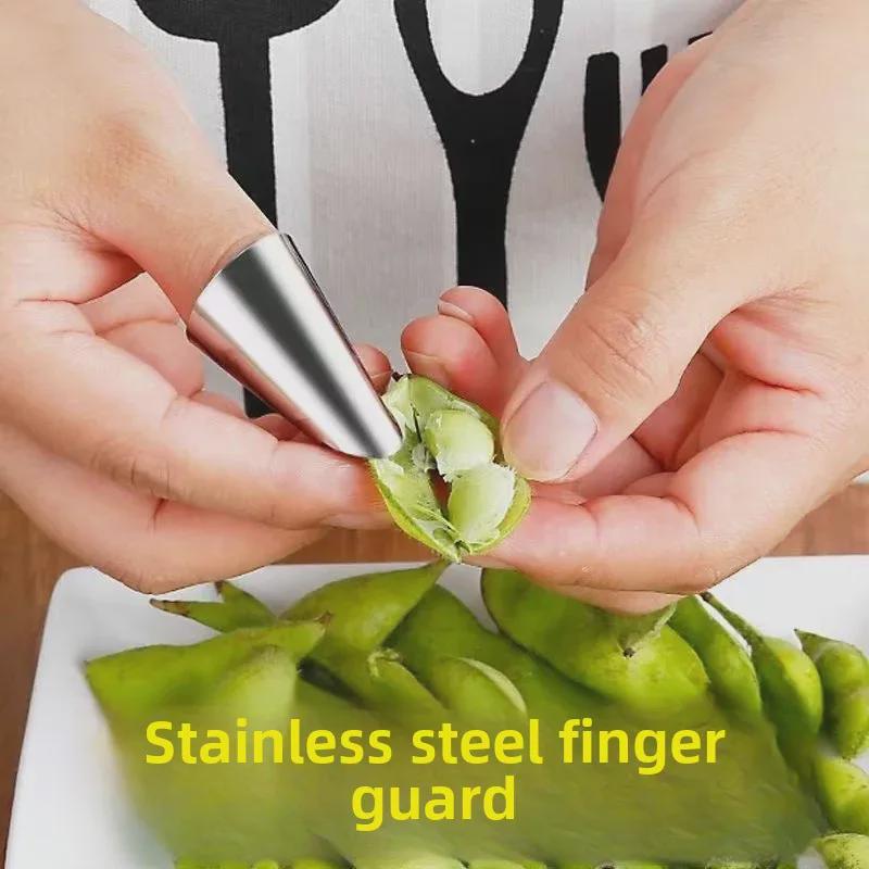 Multifunctional Garlic and Bean Peeling Tool with Finger Guard