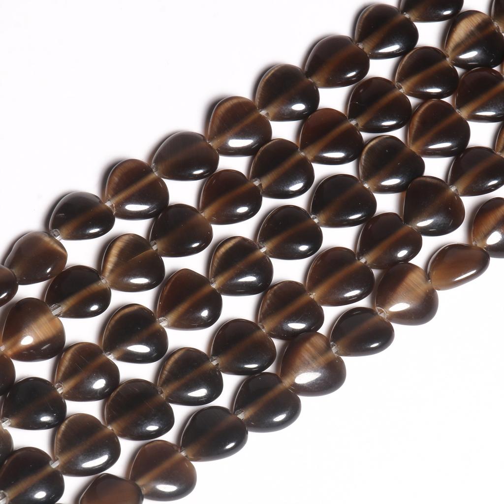 1 шт., бусины из натурального камня, 8 мм, кошачий глаз, лунный камень, опал, в форме сердца, разные цвета, свободные прокладки из бисера, для изготовления ювелирных изделий, браслет, ожерелье