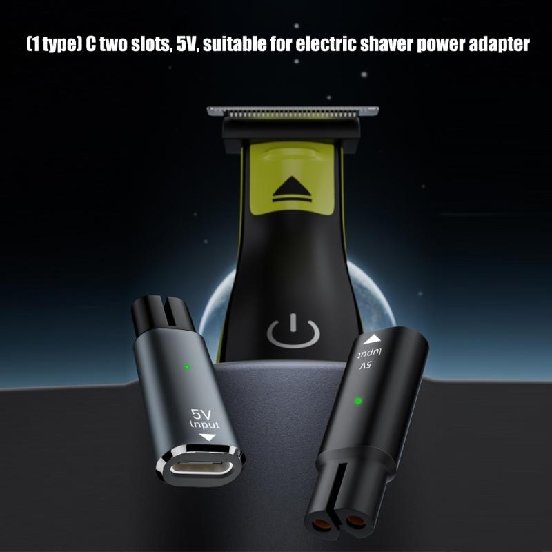Компактные USB C адаптеры для зарядки бритв MG9510, QP1924, QP2724, с двойным штырьковым выходом, разъем 5 В для ежедневного резервного питания