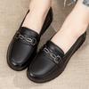 Soft Sole Non-Slip Genuine Leather Slip-On Shoes for Women, Perfect for Middle-Aged or Elderly Moms.