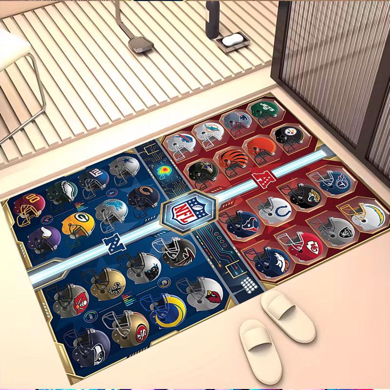 Ковер с принтом NFL, Моющийся напольный ковер, Для прихожей, Общежития, Прачечной, Офиса, Кабинета, Декор дома, Подарок на День рождения, Рождество