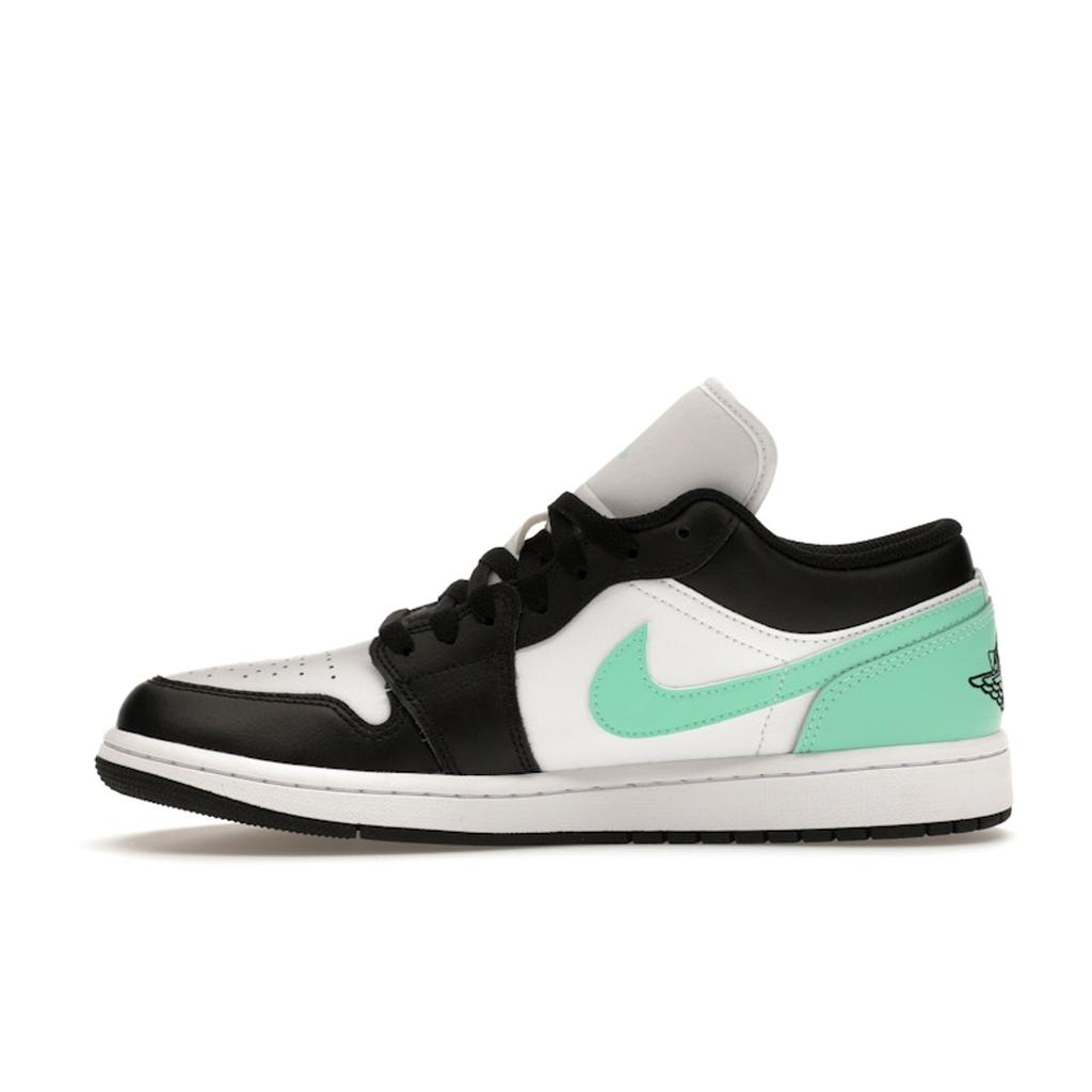 Мужские кроссовки Air Jordan 1 Low Green Glow Белый Черный 553558-131