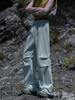 Jack Outdoor Hiking Pants: Unisex Pleated Color Block Casual Long Pants for Camping & Adventure.