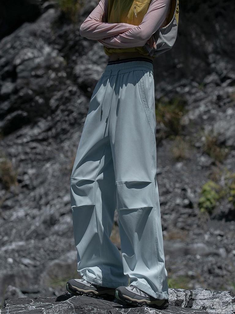 Jack Outdoor Hiking Pants: Unisex Pleated Color Block Casual Long Pants for Camping & Adventure.