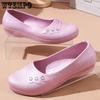 Women's Versatile Low Thick Heel Anti Slip Casual Work Shoes Spring Summer Large Size Solid Color Single Shoes
