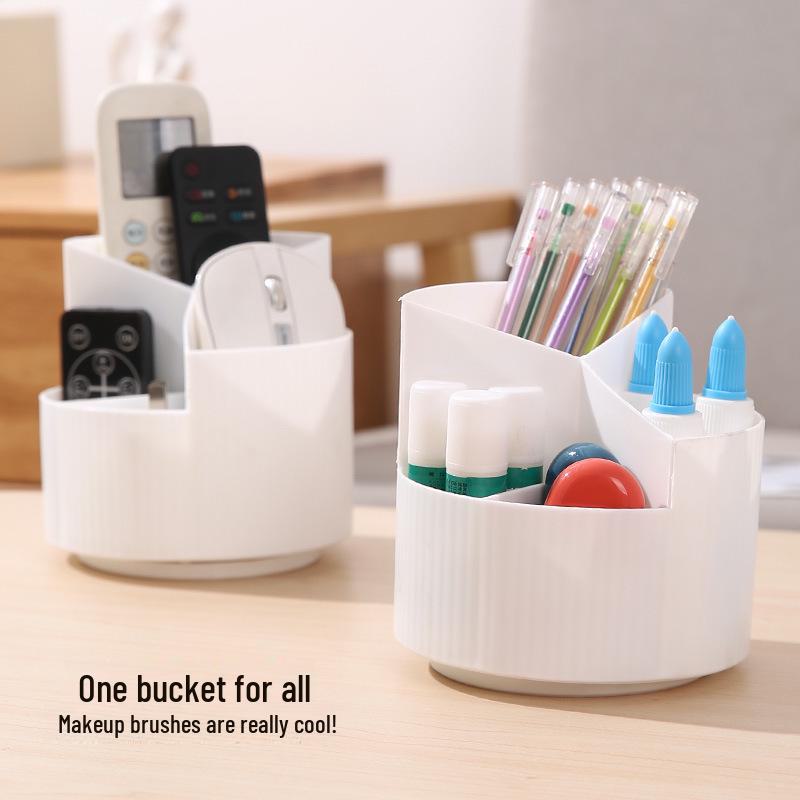 Портативный вращающийся держатель для кистей для макияжа: Вместительное хранилище для помады, карандаша для бровей, кисточек для теней и канцелярских принадлежностей.