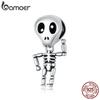 Bamoer из натурального стерлингового серебра 925 пробы на Хэллоуин, череп, человек, подвеска CZ для оригинальных роскошных брендовых женских украшений своими руками