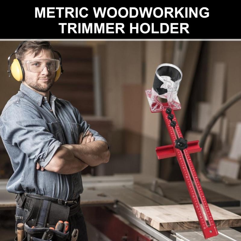 Easy Installation Woodworking Enthusiasts Adjustable Aluminum Router Trimmer Machine Support Bracket Base Trimming Tasks