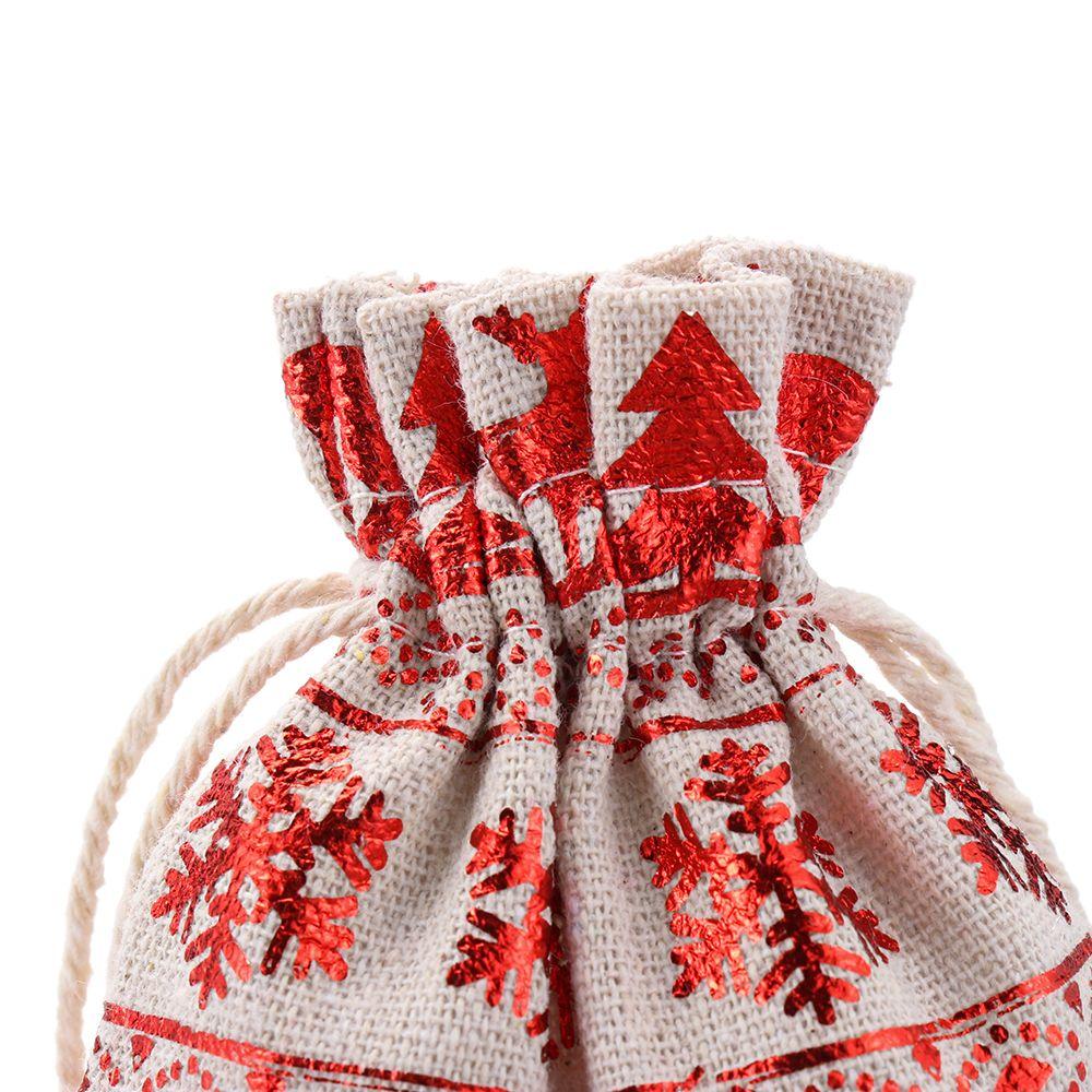 Декор Мешок Снеговик Лось Хранение Еды Веселое Рождество Джут Подарочные Мешки Органайзер для Конфет Мешочек на Шнурке