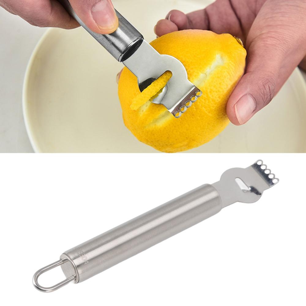 With Handle Lemon Zester Silver Peel Scraper Lemon Twist Tool Citrus Peeler Kitchen