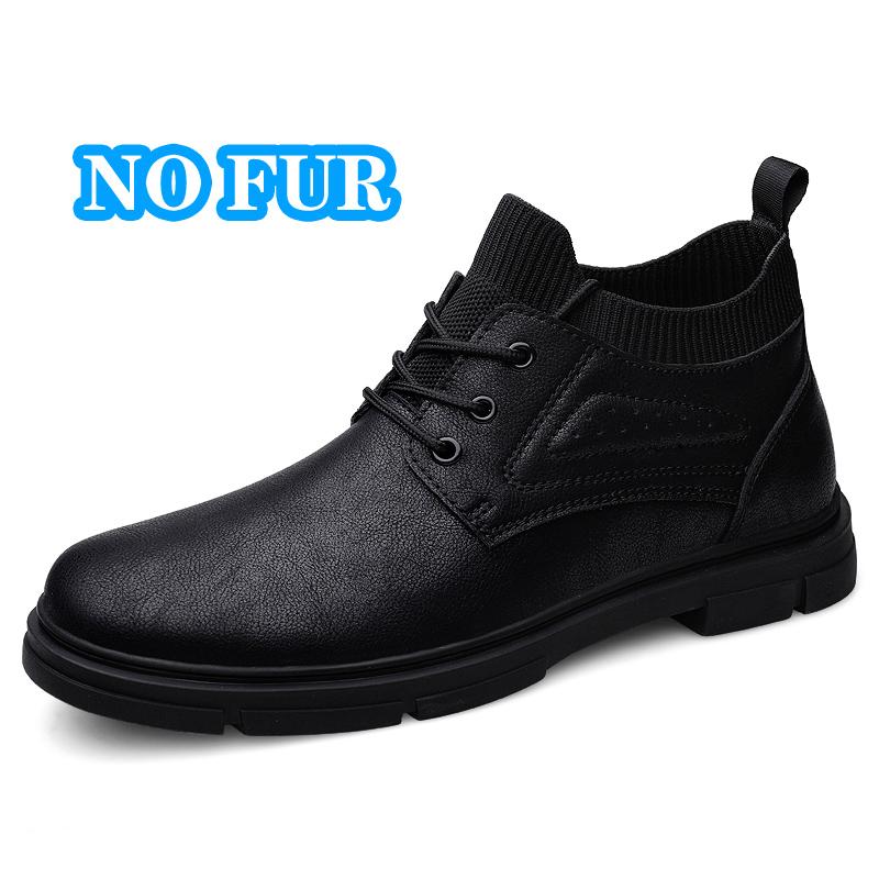 Genuine Leather Boots New Fashion Men'S Motorcycle Boats Comfortable Sports Ankle Boots Male Winter Plush Snow Footwear Sneakers