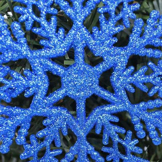 6шт 10см DIY искусственный блеск снежинка висячие украшения декор рождественской елки