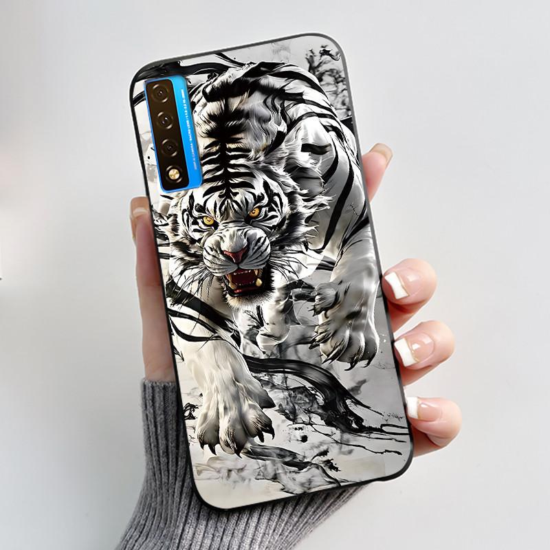 New Casing For TCL 20 5G 20S 20L 20L+ Flower Pattern Shockproof Cover For TCL 20 SE Fashion Cartoon Design Soft Black Case