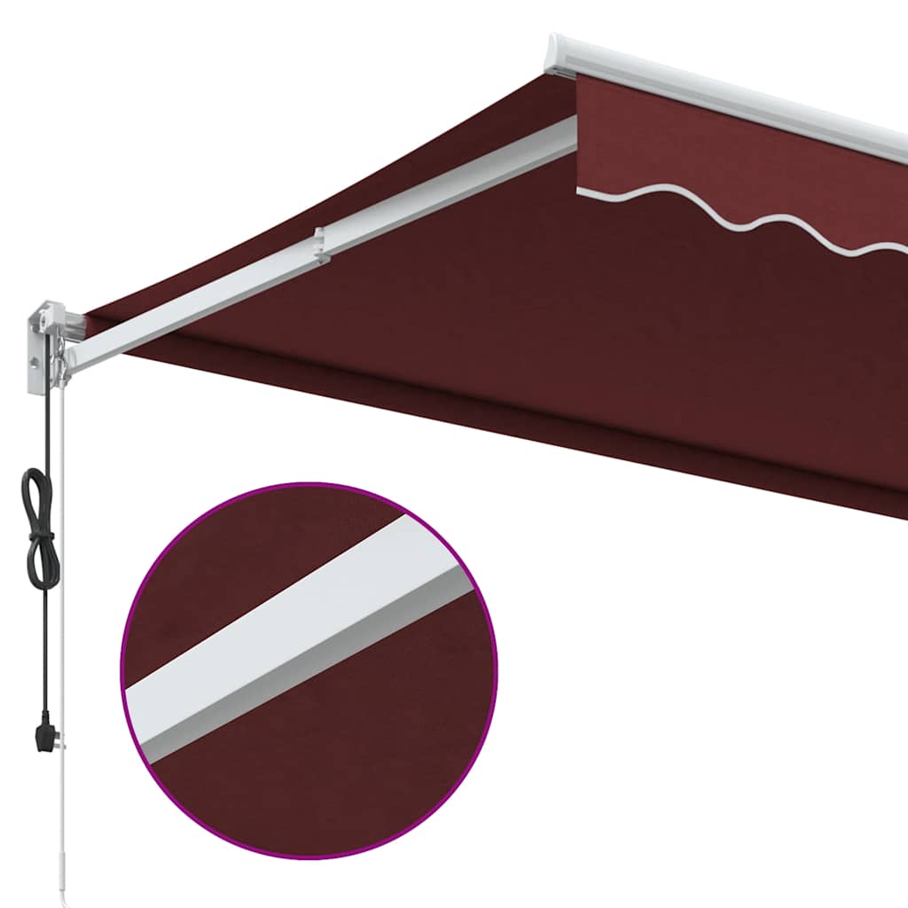 Automatic Awning Burgundy Red 350x250 cm