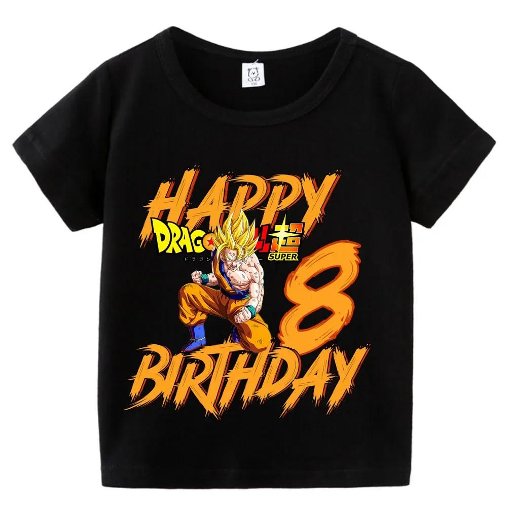 Dragon Ball Boy Number T Shirt Baby Birthday Clothes Anime Cartoon Children Cotton T Shirt Summer T Shirt Short Sleeve Tees Tops