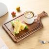 BILL.F Wooden Cutting Board with Handle for Meat, Vegetables, and Bread - Decorative Wooden Serving Board with Juice Groove for Kitchen or Dining Room