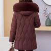 Winter Jackets Middle Age Woman Plus Size Outerwears Hooded Faux Fur Collar Thick Warm Casual Winter Coat Female Parkas