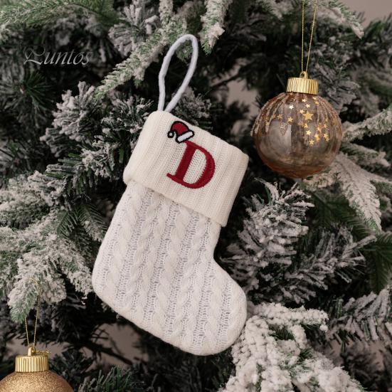 Рождественский чулок с буквами Легко повесить Привлекательный праздничный декор елки Подставка для подарков Рождественский чулок