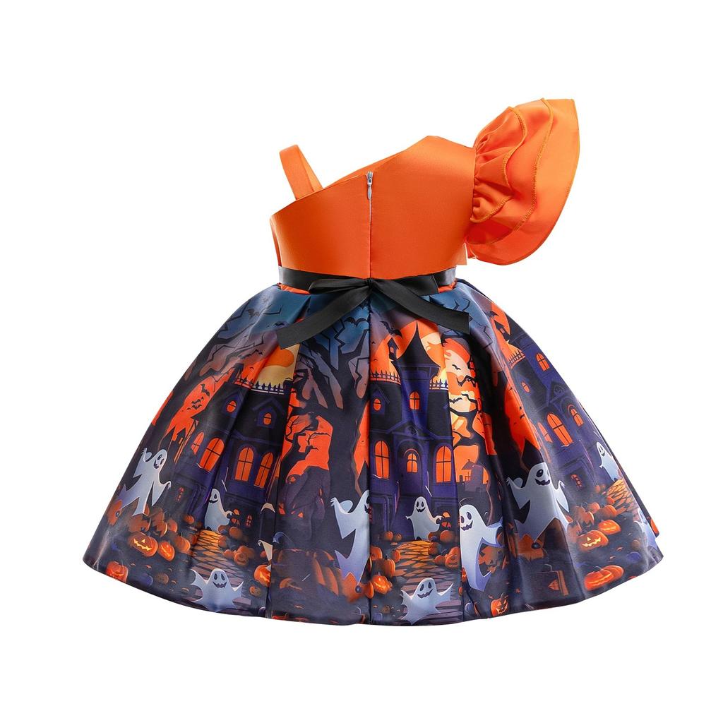 Halloween Baby Girls Dress Printed Dress Witch Role Play Cosplay Costume Masquerade Costume