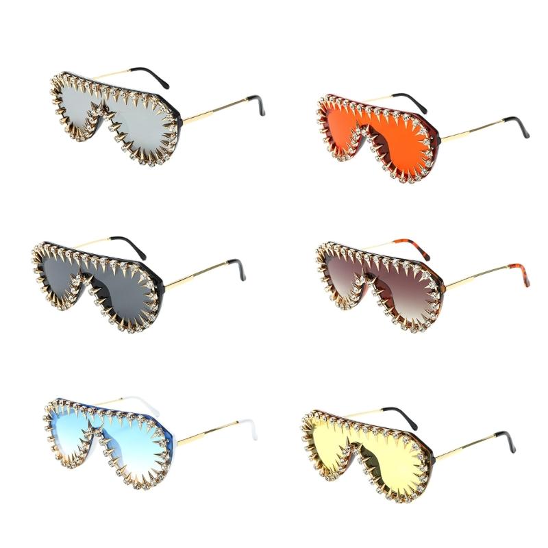 Солнцезащитные очки Blingbling с оправой с кристальными заклепками для женщин, мужчин, унисекс, для музыкального фестиваля и хип-хоп танцевальной вечеринки, нарядные