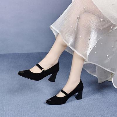 Вечерний ветер туфли-лодочки женские новые остроносые туфли Мэри Джейн с ремешком на подъеме, железная сумка, остроносые, маленькие ароматные женские туфли на высоком каблуке
