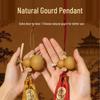 Natural Gourd Door Pendant with Open and Closed-Mouth Gourd & Five Emperor Coins Decoration