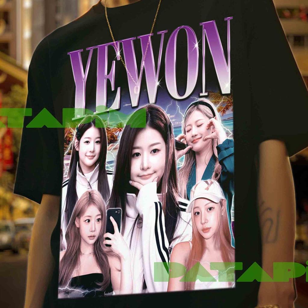 Ретро-футболка с графическим принтом Yewon: Унисекс Толстовка K-pop
