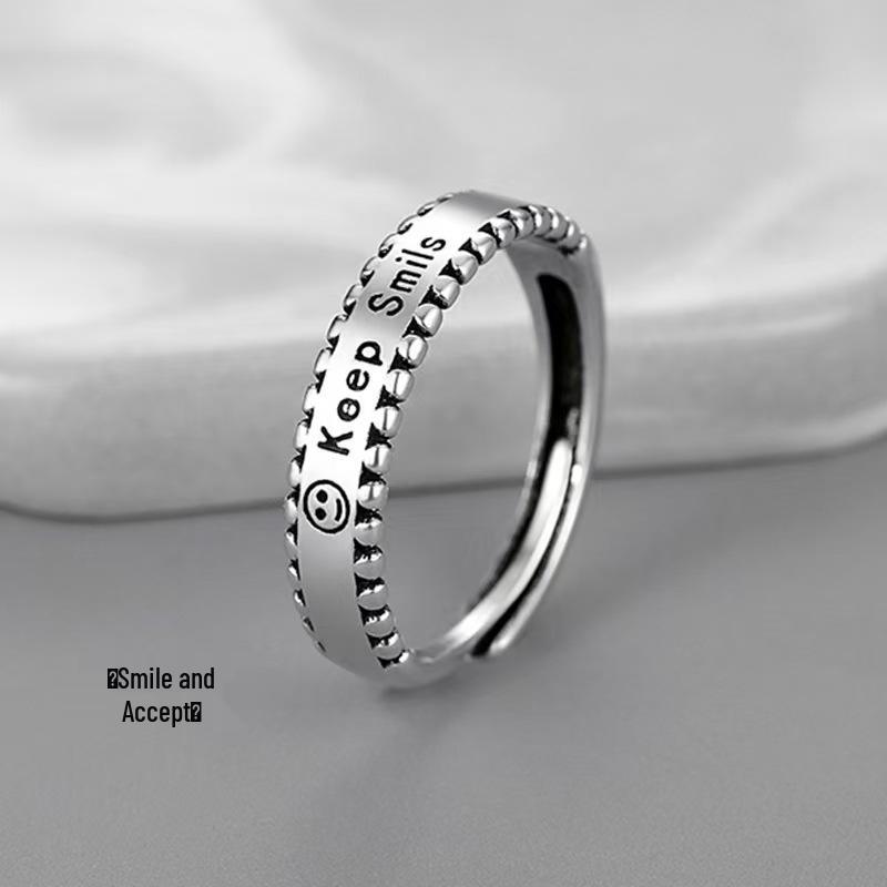 Men's Adjustable Retro Hip-Hop Index Finger Ring - Open, All-Match Single Trend Ring
