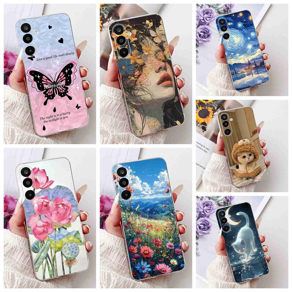 For Samsung Galaxy M16 5G Case Colorful Flower Butterfly Soft Silicone TPU Cover For Samsung m16 M16 5G 6.7" Phone Shell Bumper