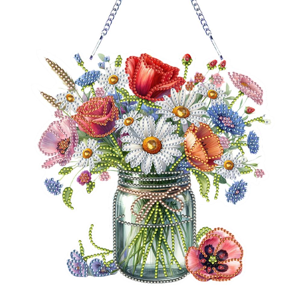 Acrylic Special Shape Flowers 5D DIY Diamond Painting Dots Pendant Rhinestone Diamond Art Pendants Diamond Painting Ornaments