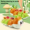 Electric Crawling Caterpillar Toy with Light Music Educational Baby Tummy Time Light-up Movable Eyes