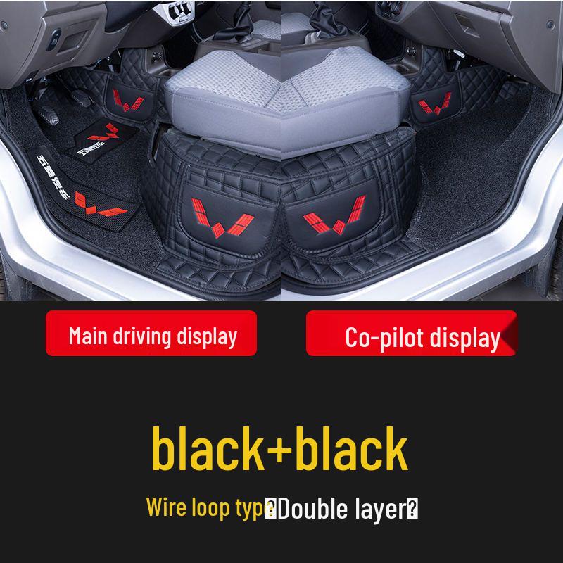 Индивидуальные коврики для пола для грузовиков Wuling Rongguang: Полностью закрытый, с двойным или одинарным рядом, Идеально подходит для небольших грузовиков и фургонов, Совместим с задним сиденьем.