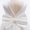 European & American Girl's Sleeveless Bow Backless Gown for Weddings, Bridesmaids, Evenings, or Christenings