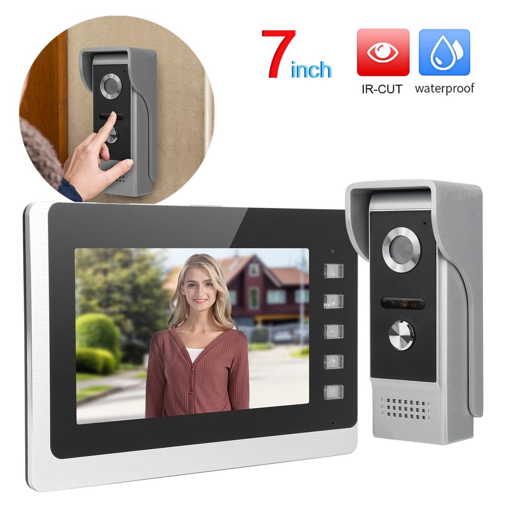 7-дюймовый TFT LCD проводной видеодомофон 2-сторонняя система ночного видения водонепроницаемая система безопасности для дома