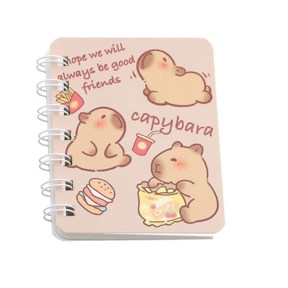 1 шт. Милая Капибара A7 спиральный творческий блокнот мультфильм канцелярские принадлежности школьный дневник мини-блокнот книга