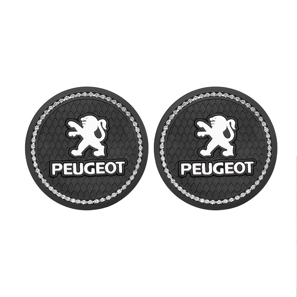 1pc/2pcs Holders Non-slip Rhinestone Rubber Car Water Cup Pads Mats For Peugeot 206 307 3008 207 208 Auto Interior Accessories
