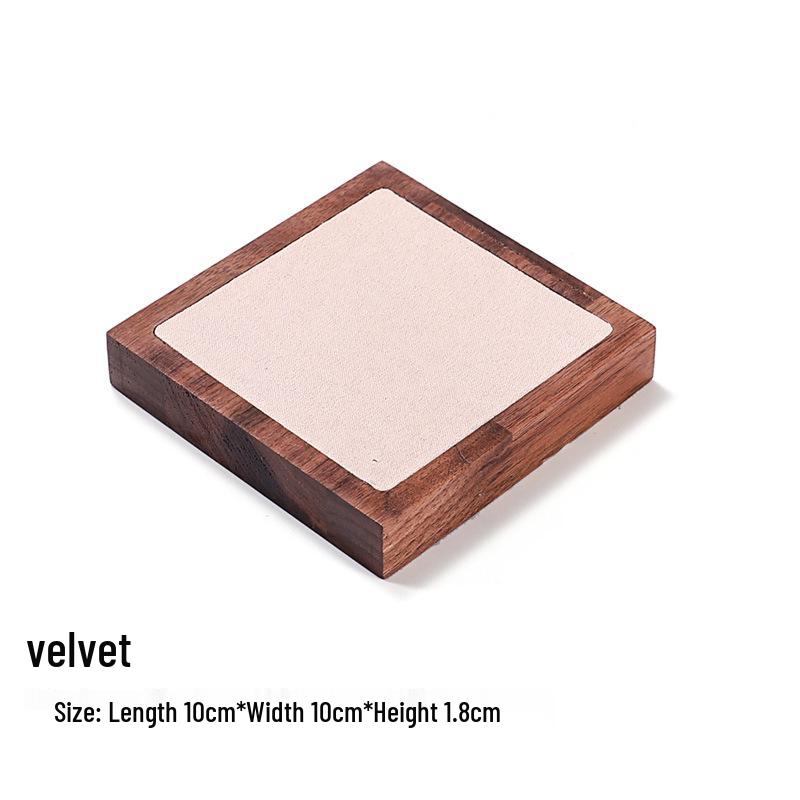 Walnut Jewelry Display Stand Set: Ring Tray & Necklace Mannequin