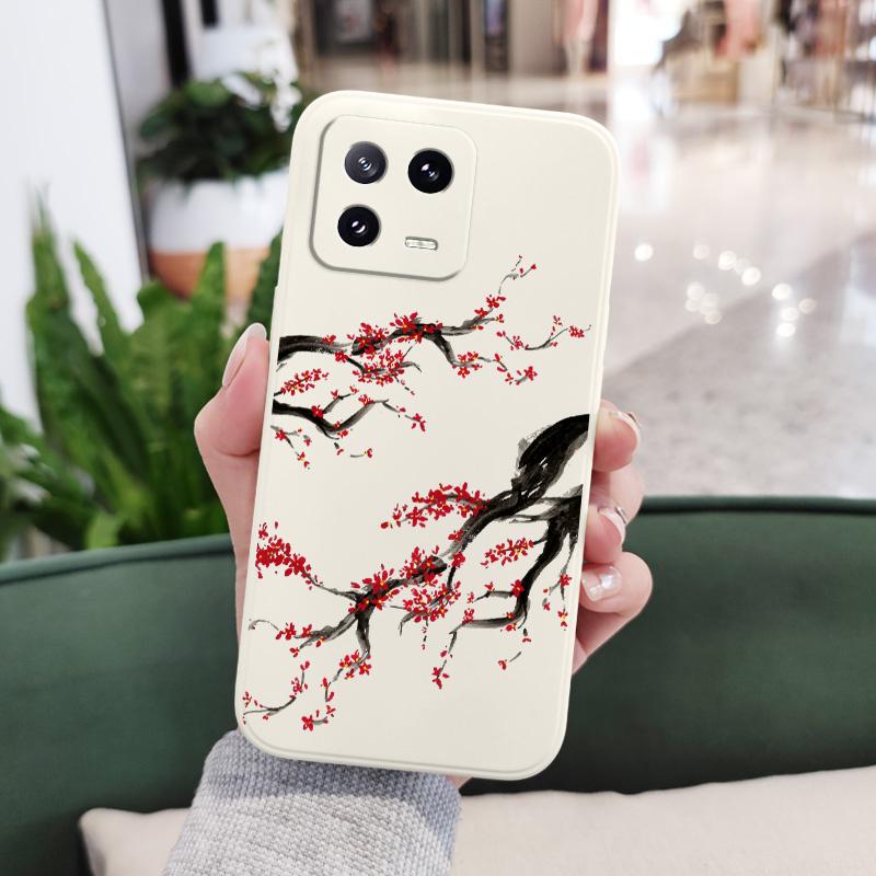 Чехол для телефона 'Холодная слива и снег' для Xiaomi Mi 15 14 14T 13 13T 12 12X 12T 12S 11 11T 10 10T 9 9T Pro Lite, чехол из жидкого силикона