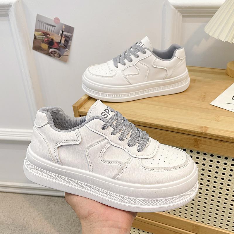 Platform White Shoes Female Student All-Matching Lightweight Exercise Shoes New Autumn Leisure Fashion & Trendy Shoes