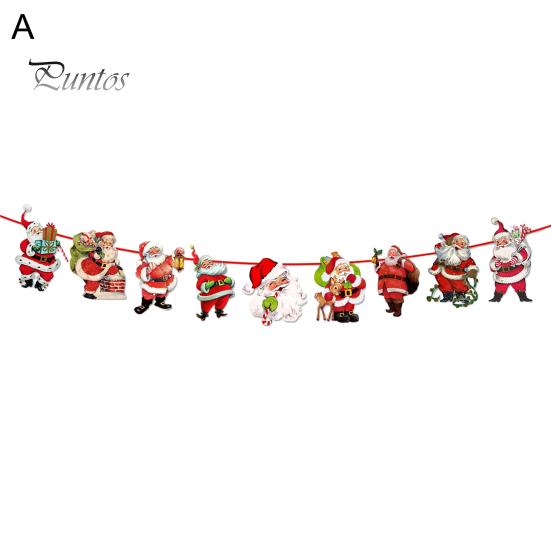 200 СМ Рождественский Баннер Бумага Санта Лось Дерево Многоразовый Праздник Крытый Открытый Рождественский Настенный Флаг Бантинг Гирлянда Украшения Подвеска Фестиваль Подарок