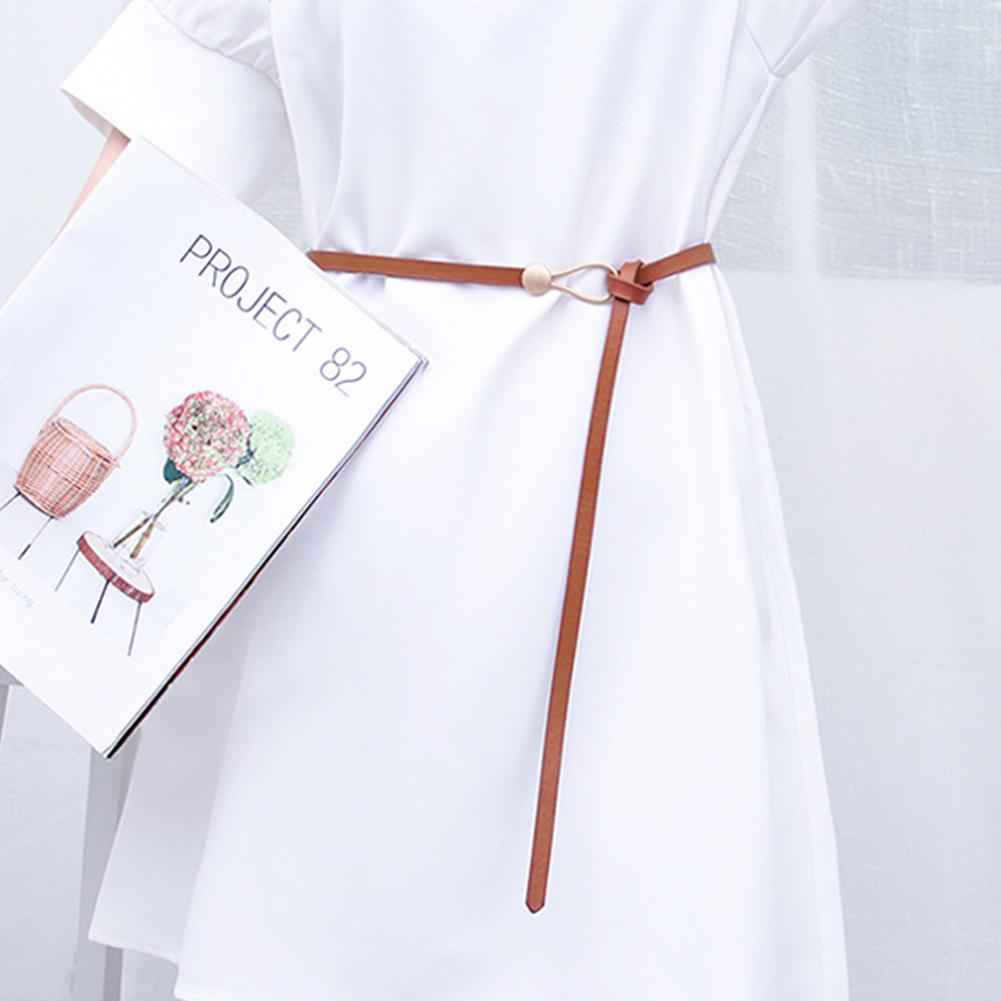 Простой пояс с пряжкой из сплава и узлом, темпераментный стильный регулируемый пояс из искусственной кожи, пояс для украшения талии для женщин